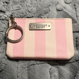 Victoria's Secret Pink and Cream Striped Pouch